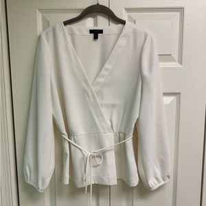 J. Crew Crepe Faux-Wrap Top, size: 10